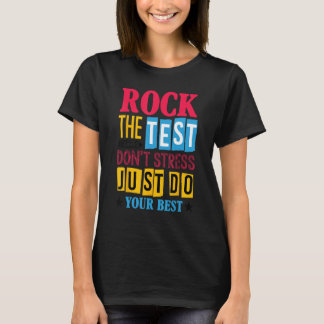 T-shirt Rock The Test Testing Day Retro Motivational Teach
