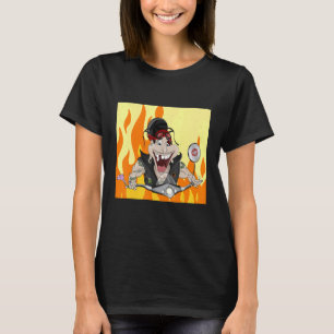 T-shirt Rocker avec feu et flammes Burnout