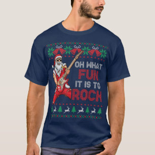 T-shirt Rocker Père Noël Oh Quel Amusant C'Est De Rock Ugl