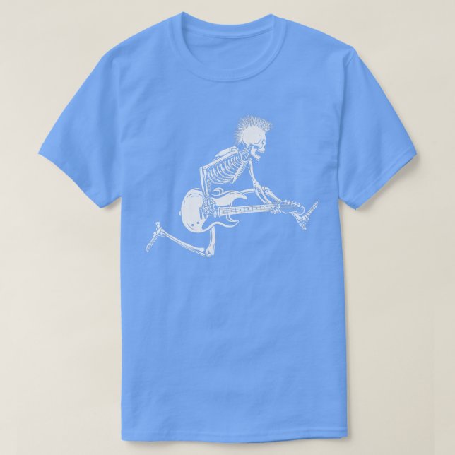 T-shirt Rocker Skeleton, Homme Halloween Funny, Skeleton H (Design devant)