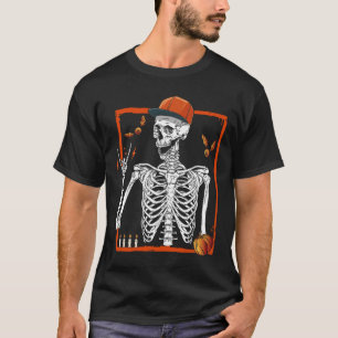 T-shirt Rocker Skeleton Rocher À La Main Sur Costume Amusa