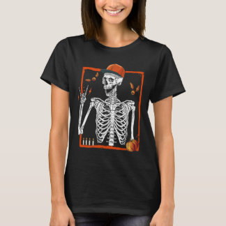 T-shirt Rocker Skeleton Rocher Main Rock Sur Costume Drôle