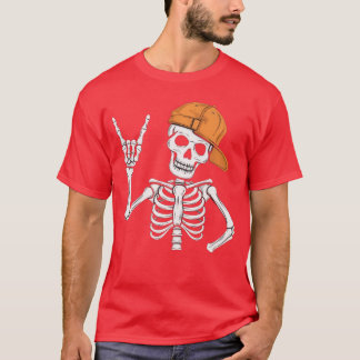 T-shirt Rocker squelette Femmes Hommes Garçons Punk Rocker