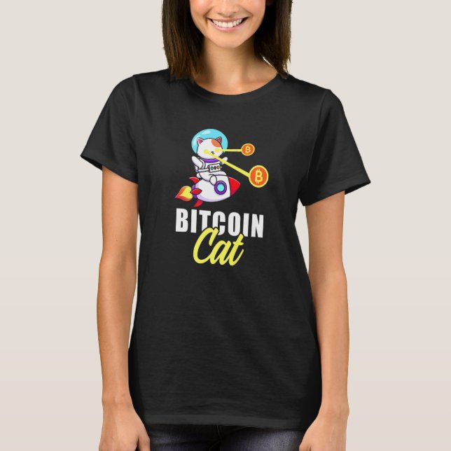 T-shirt Rocket Bitcoin Chat Laser Eyes Pièces Cryptomonnai (Devant)