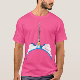 T-shirt Rocket de musique cadeau Science Clarinet