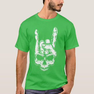 T-shirt Rockeur osseux Squelette Rock Métal Musique Amour