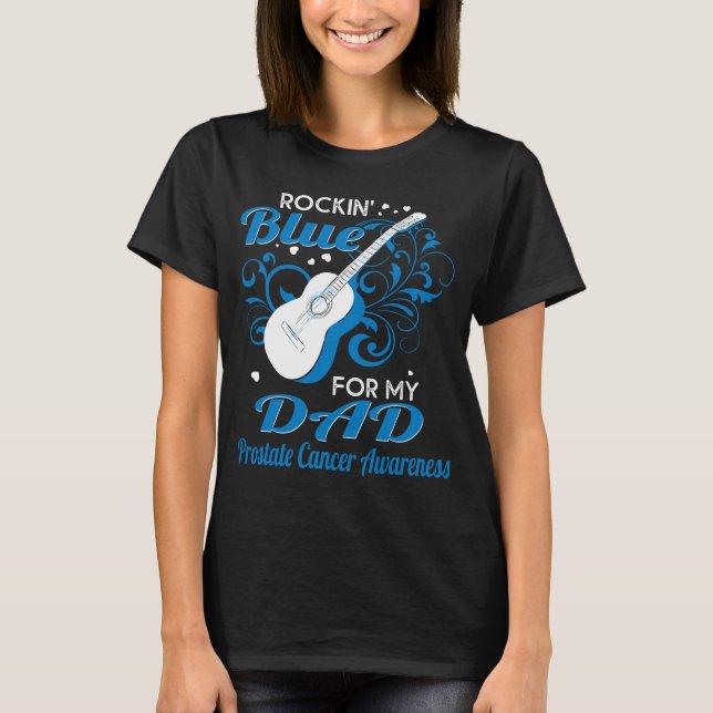 T-shirt rockin_ bleu pour le cancer de la prostate du fils (Devant)