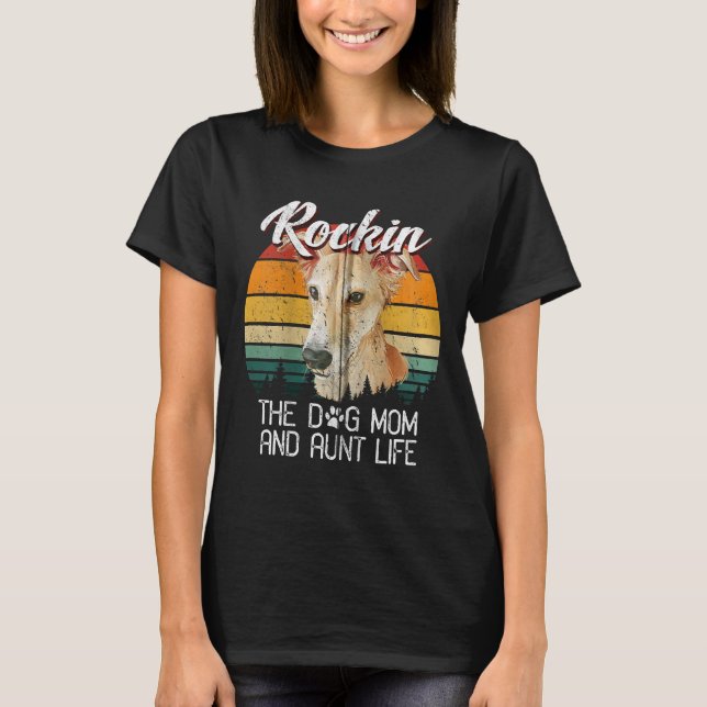 T-shirt Rockin chien maman & tante vie whippet chien avec (Devant)