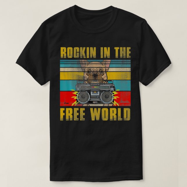 T-SHIRT ROCKIN DANS LE MONDE LIBRE (Design devant)