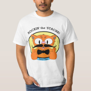 T-shirt Rockin' le Stache ! Chat de dessin animé Señor Gat