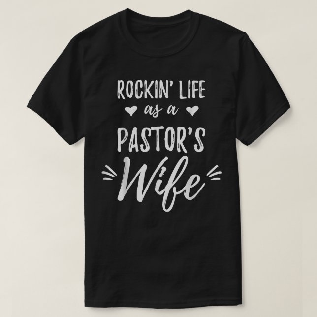 T-shirt Rockin Life en tant que femme de pasteur Prêcheuse (Design devant)
