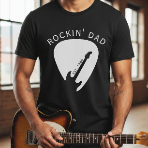 T-shirt Rockin' Papa Médaille de Guitare Fête des Pères Gu