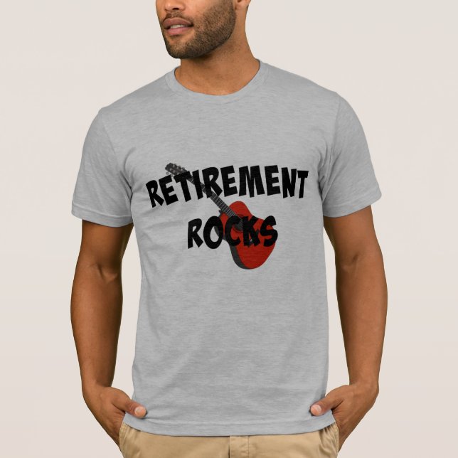 T-shirt Rocks de retraite, Guitare rouge (Devant)