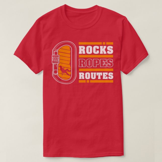 T-shirt Rocks Ropes Routes Rock Climbing V. Climb (Design devant)