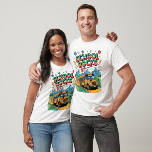 T-shirt Rocks scolaires Bus Guitare Mountains