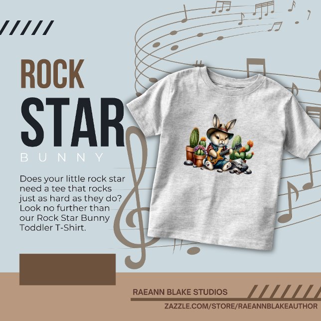 T-shirt Rockstar Bunny Toddler (Créateur téléchargé)