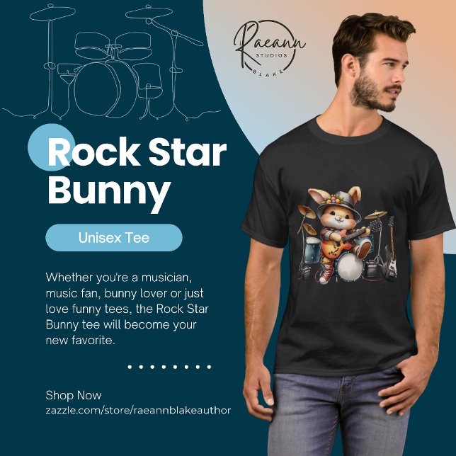 T-shirt Rockstar Bunny Unisex (Créateur téléchargé)