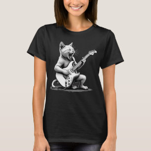 T-shirt Rockstar Cat Guitar Shredder Tee