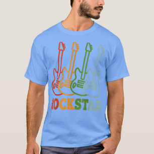 T-Shirt Rockstar Kids Vintage Guitare Cadeau Rocks