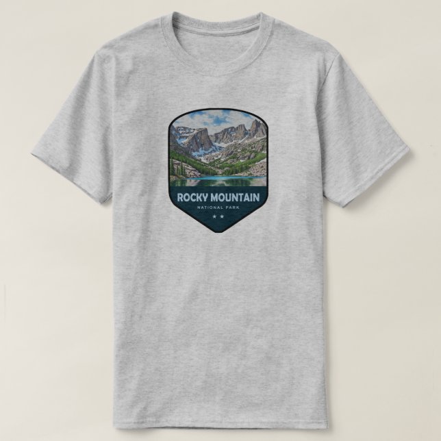 T-shirt Rocky Mountain National Park Shield (Design devant)
