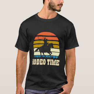 T-shirt Rodeo Cow Lasso Boots Horse Ranch Rodeo Time