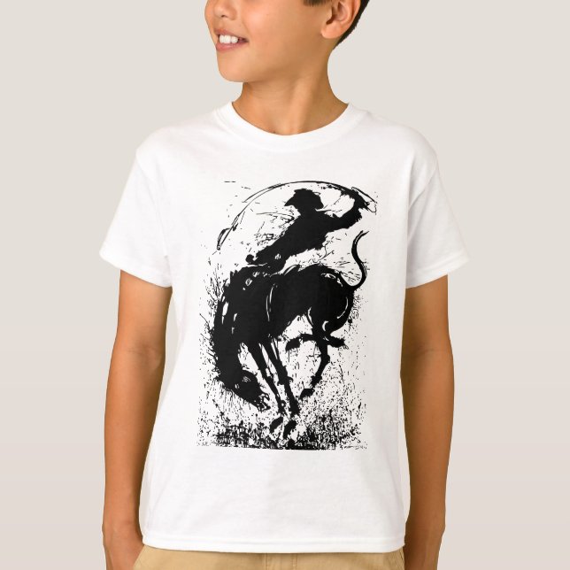 T-shirt Rodéo Cowboy Dynamique Silhouette (Devant)