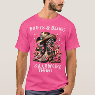 T-shirt Rodéo Girls Femmes Cowboy Bottes Et Bling Son A Co