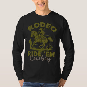 T-shirt Rodeo Ride 'Em Cowboy, Style occidental