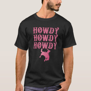T-shirt Rodéo rose Howdy Pays Occidental Femme-fille du Su