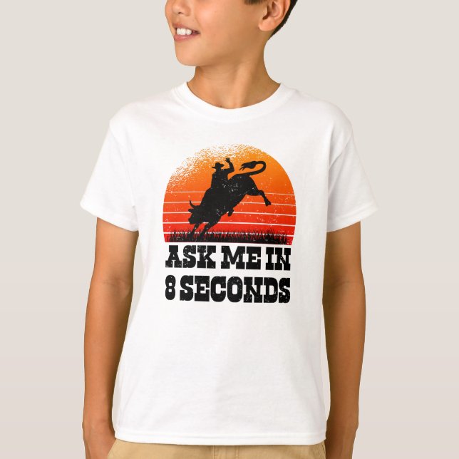 T-shirt Rodeo Western Cowboy Wild West Retro Bull (Devant)