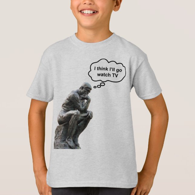 T-shirt Rodin's Thinker Statue - Je pense que je vais rega (Devant)