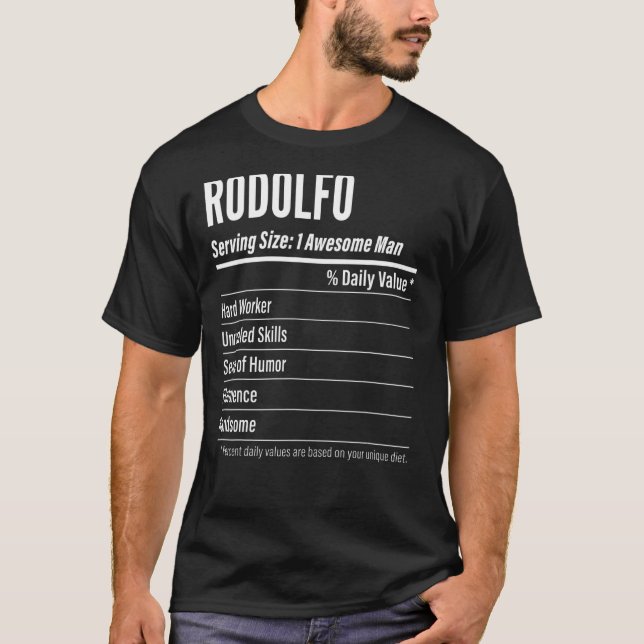 T-shirt Rodolfo Taille du service Nutrition Étiquette Calo (Devant)