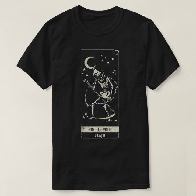 T-shirt Rogue Wolf Death Retro Dark Symbol Ghoulish Goth L (Design devant)