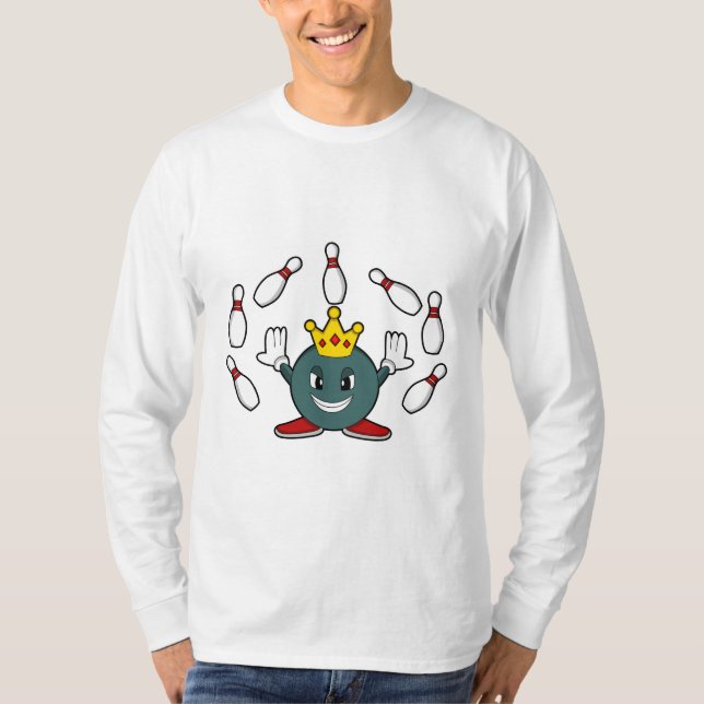 T-shirt Roi à Bowling avec épingle de Bowling (Devant)
