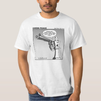 T-shirt "Roi bande dessinée de paix d'échecs sur bord"