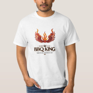 T-shirt Roi barbecue - Couronne le cuisinier avec ailes de