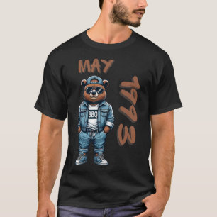 T-shirt Roi de mai maître du grill ours amateur de BBQ pap