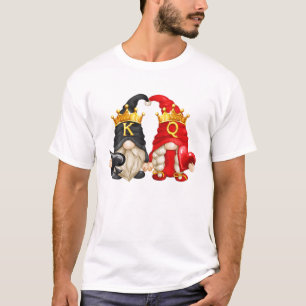 T-shirt Roi De Pique Et Reine Des Coeurs Avec Gard Drôle
