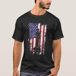 T-shirt Roi d'échecs patriotique Drapeau Américain