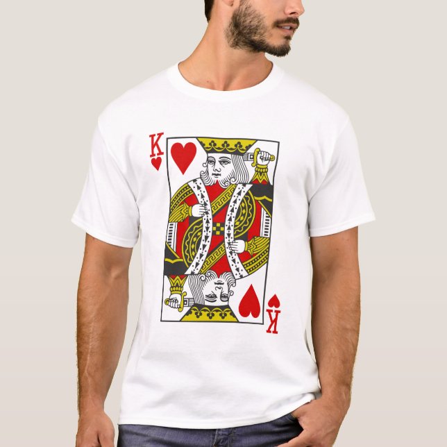 T-shirt Roi des cartes de jeu de coeurs (Devant)