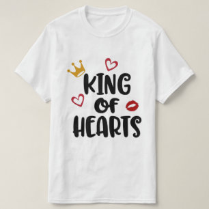 T-shirt Roi des Coeurs Saint Valentin Amour rouge/blanc