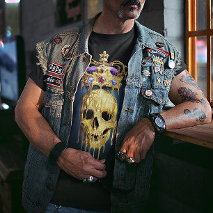 T-shirt Roi du crâne doré fondu