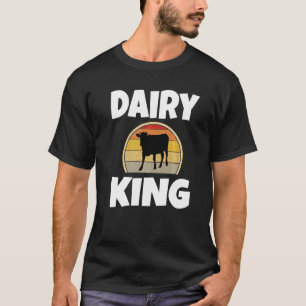 T-shirt Roi Laitier Éleveur De Bétail Agriculture Rétro Él