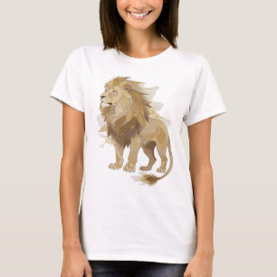 T-shirt Roi Lion Argent Moderne Design Moderne