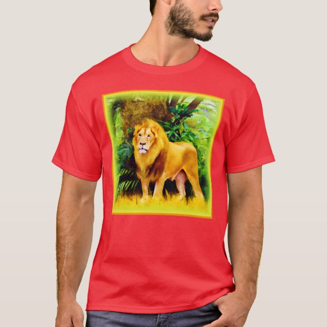 T-shirt Roi Lion Dans La Jungle. Commandez dès maintenant  (Devant)