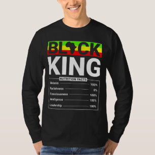 T-shirt Roi noir Définition Étiquette de la nutrition P