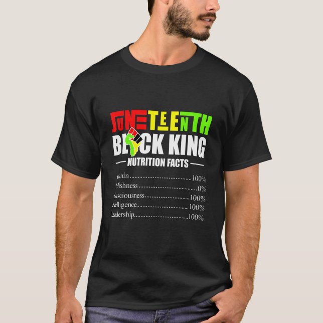 T-shirt Roi noir Faits nutritionnels Papa noir (Devant)