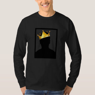 T-shirt Roi Noir Royal Mystérieux Avec Couronne Dorée Illu