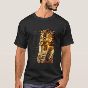T-shirt Roi Toutankhamon avec hiéroglyphes or et noir