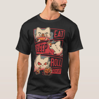 T-shirt Roleplayer - Routine - Kitten Dice Roll